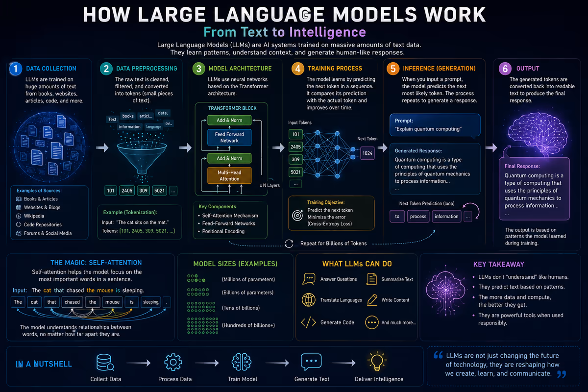 How Large Language Models Work: A Simple Guide to Modern AI